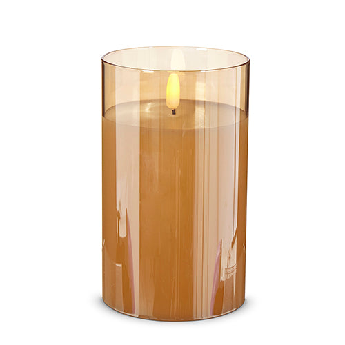 Gold Glass Pillar Candle