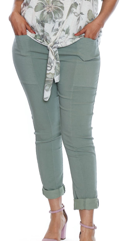 Basic Drawstring Large Pocket Pant