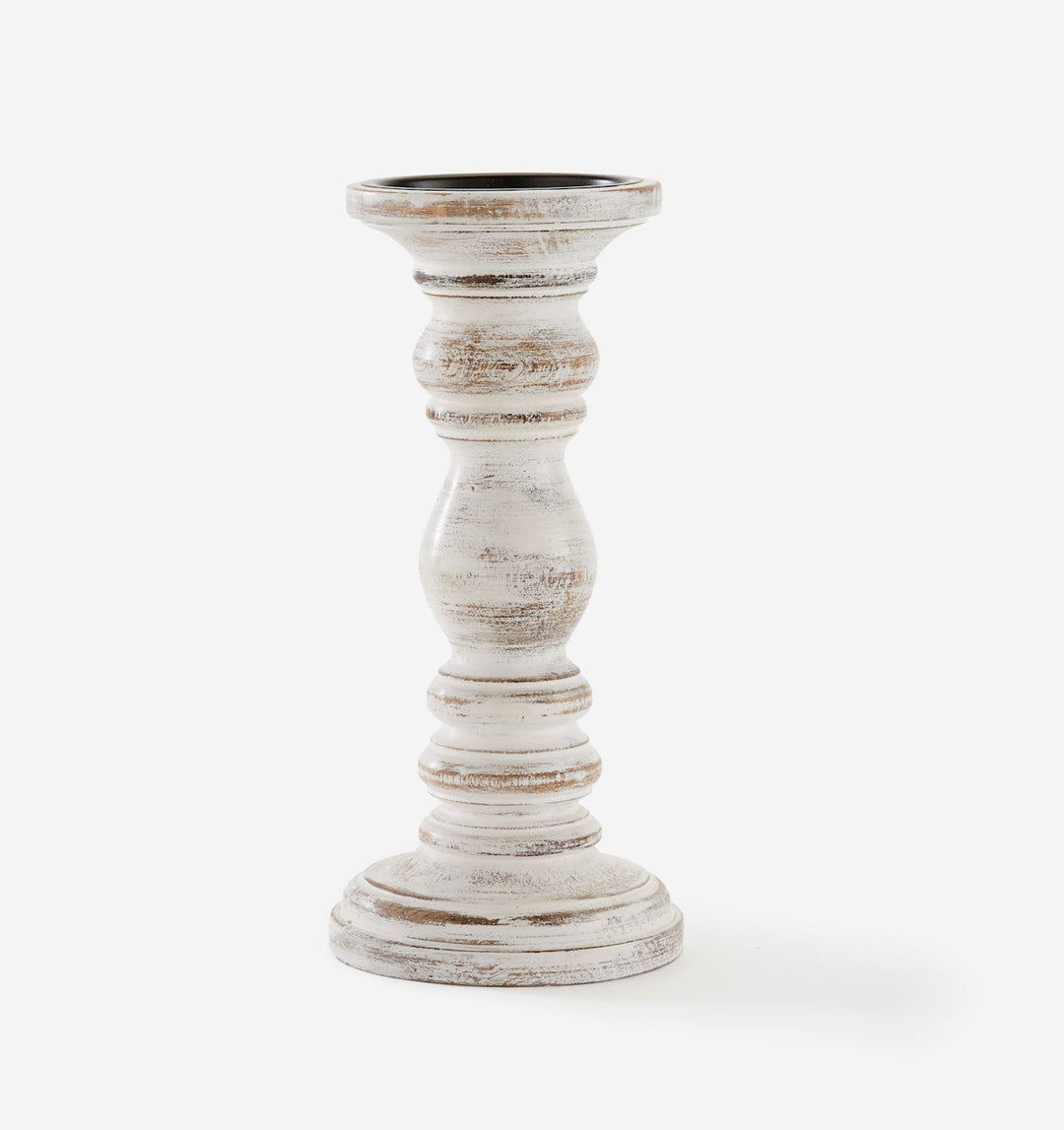 Rustic White Candle Holder