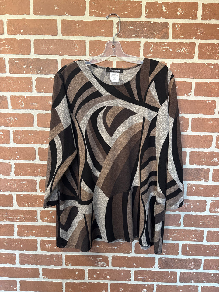 Patterned Round Neck Top