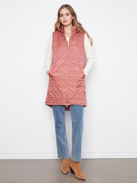 Sleeveless Long Puffer Vest
