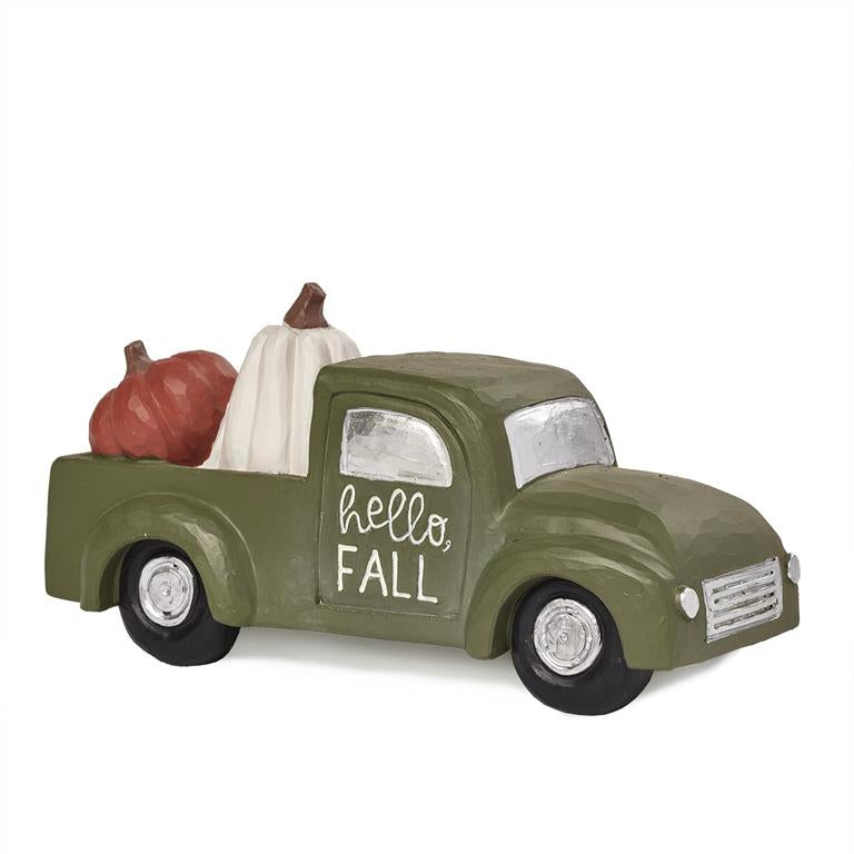 BB 2.25” Green Truck W/Hello Fall pumpkin