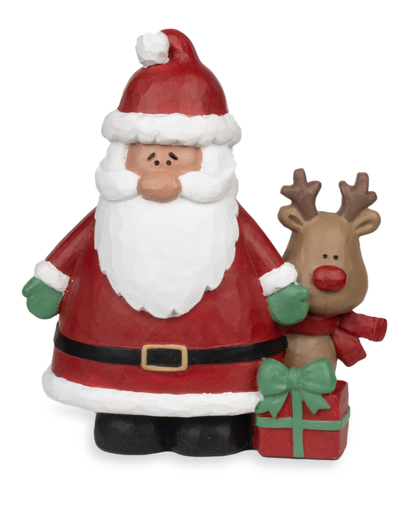 BB 4.25” Santa W/ Gift Box & Reindeer