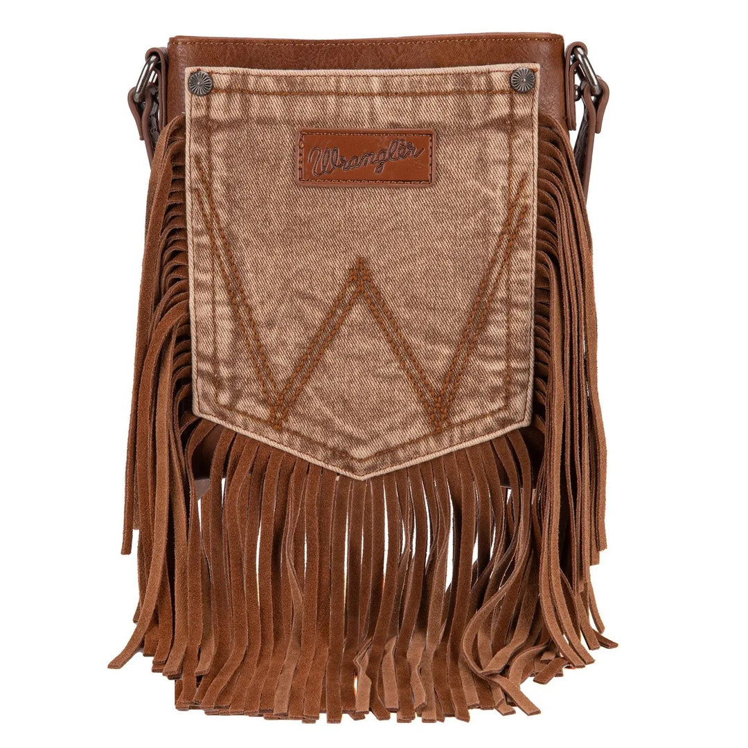 Wrangler Leather Denim Tassel Purse