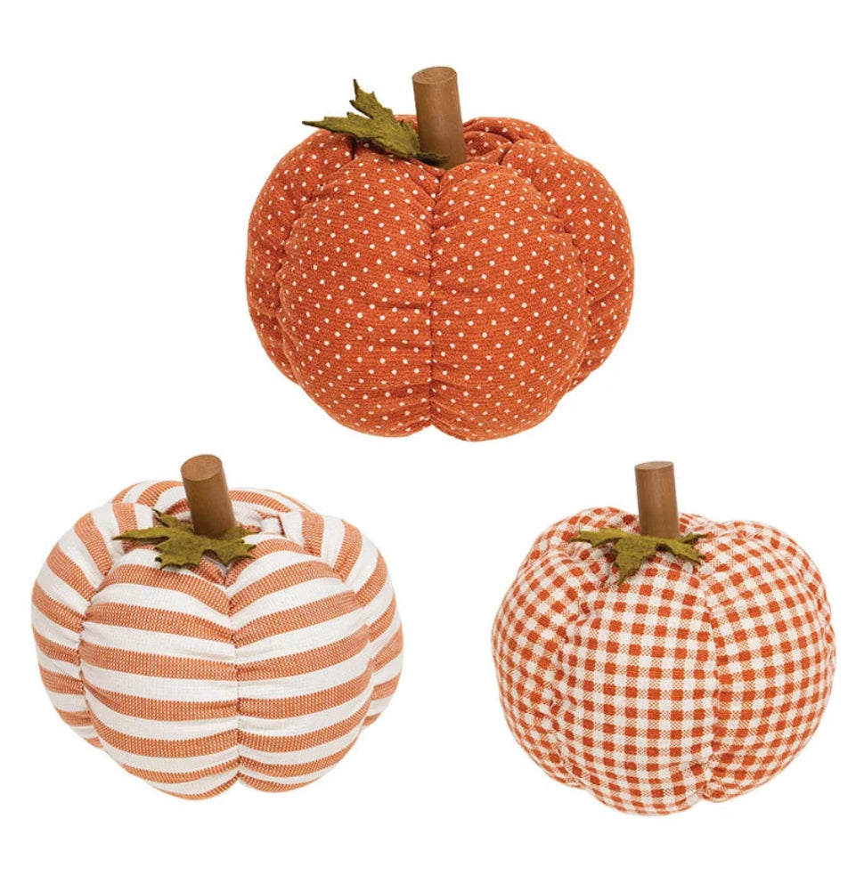 Plush Orange Patterned Pumpkins