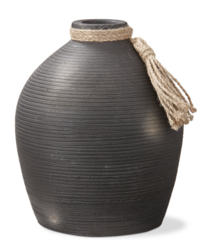 Nero Jute Black Terrcotta Vase