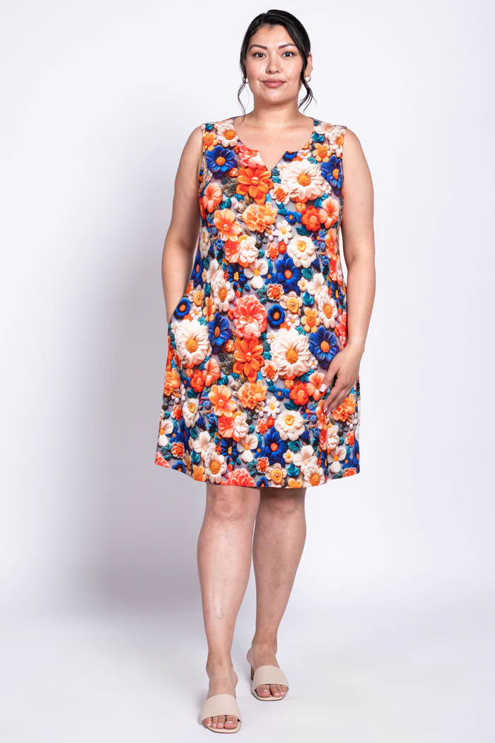 Maggie Sleeveless Violet Crochet Bamboo Dress