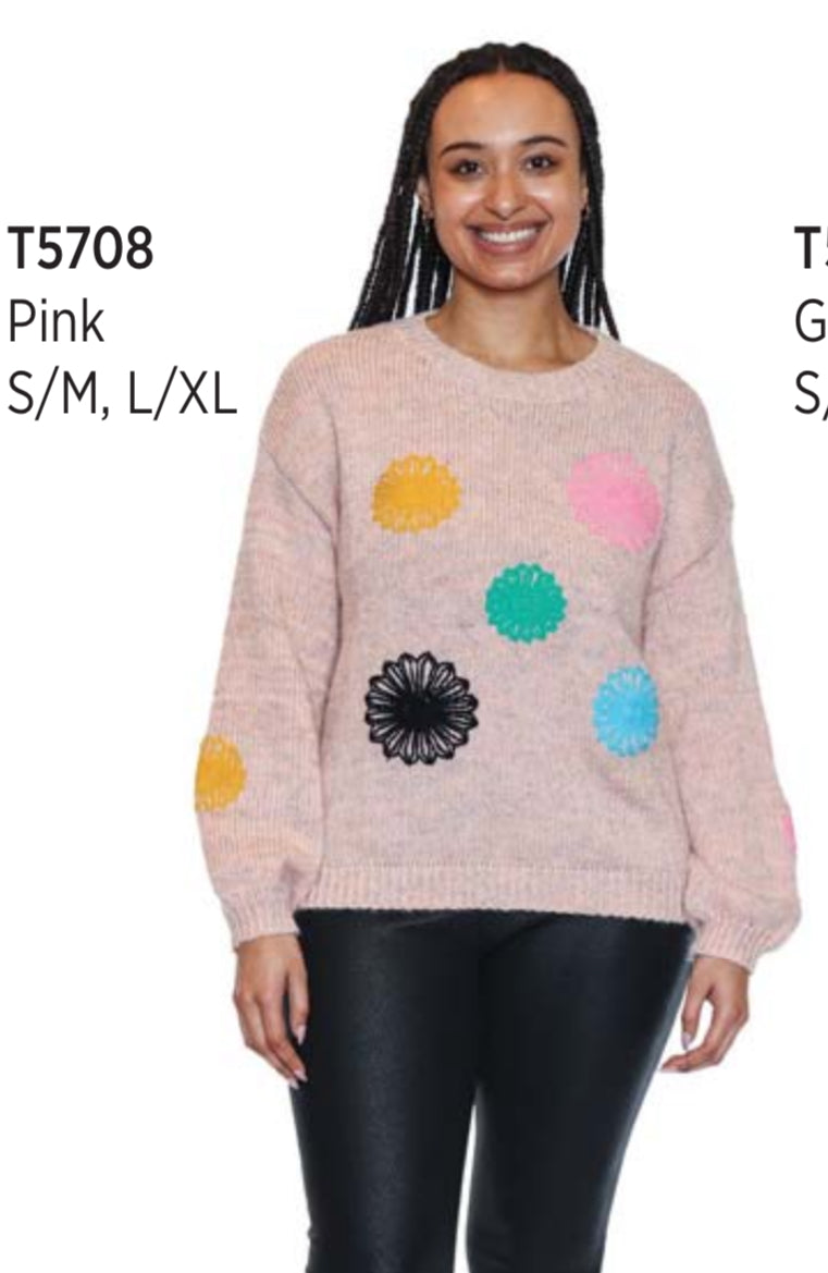 Pink Dot Knit Sweater