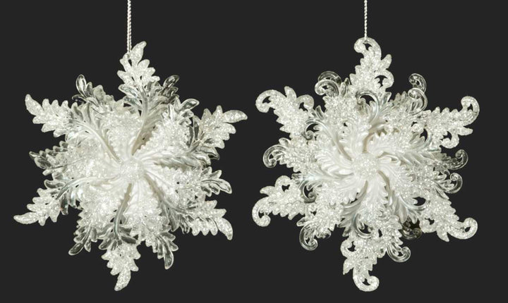 Clear & Pearl 3D Snowflake Ornament