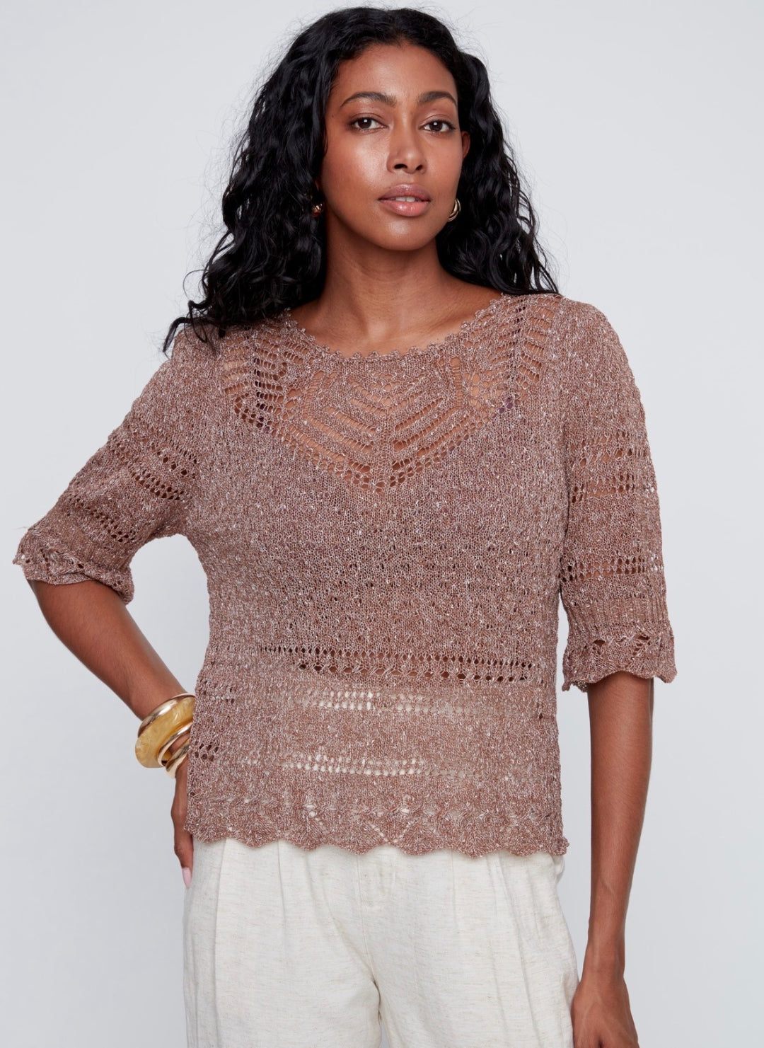 Knit 3/4 Sleeve Top