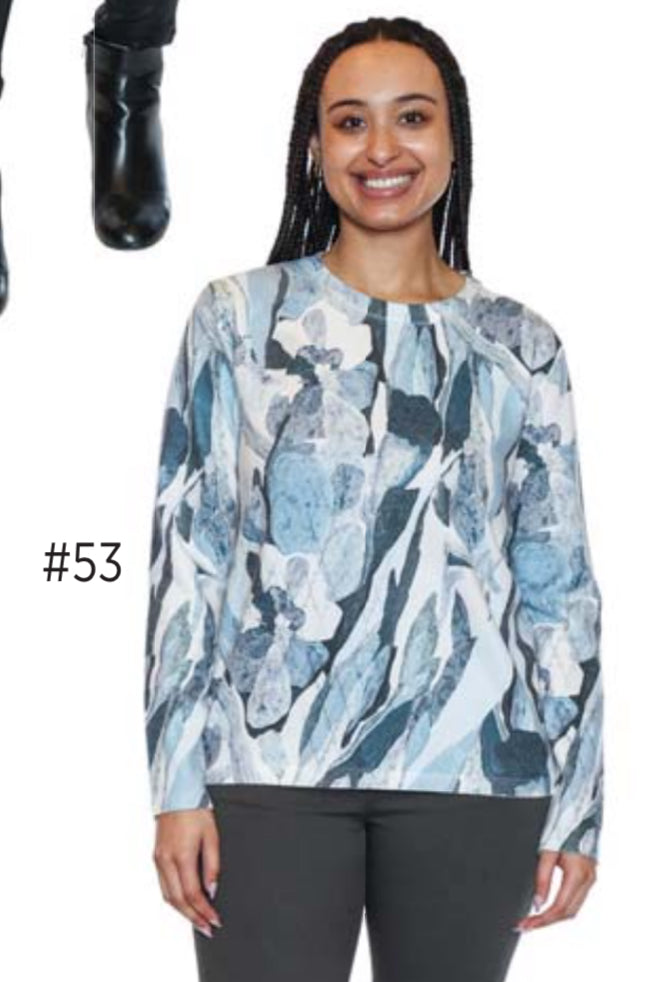 Blue Abstract Pattern Long Sleeve