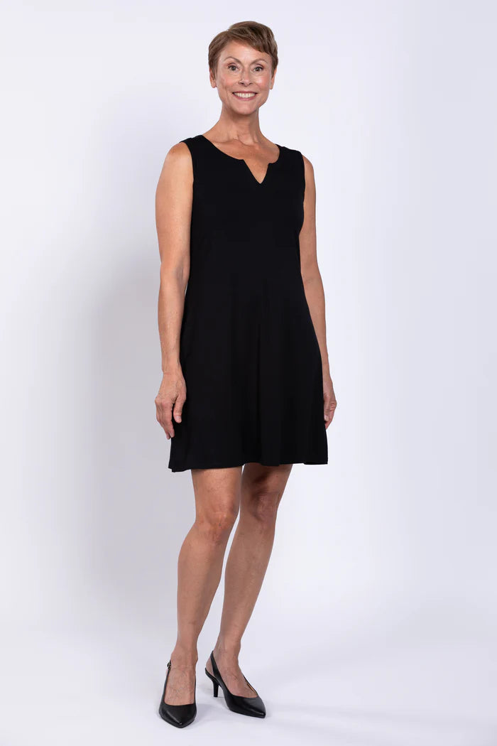 Maggie Black Sleeveless Bamboo Dress