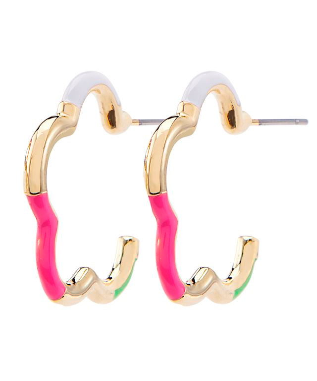 Resin Abstract Hoop Earring