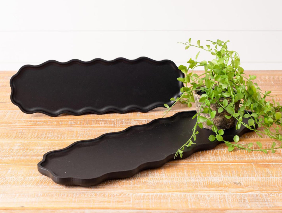 Black Scalloped Edge Tray