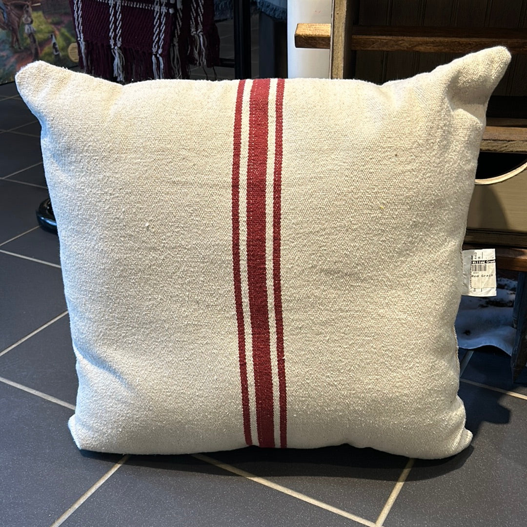 Red Grain Sack Pillow