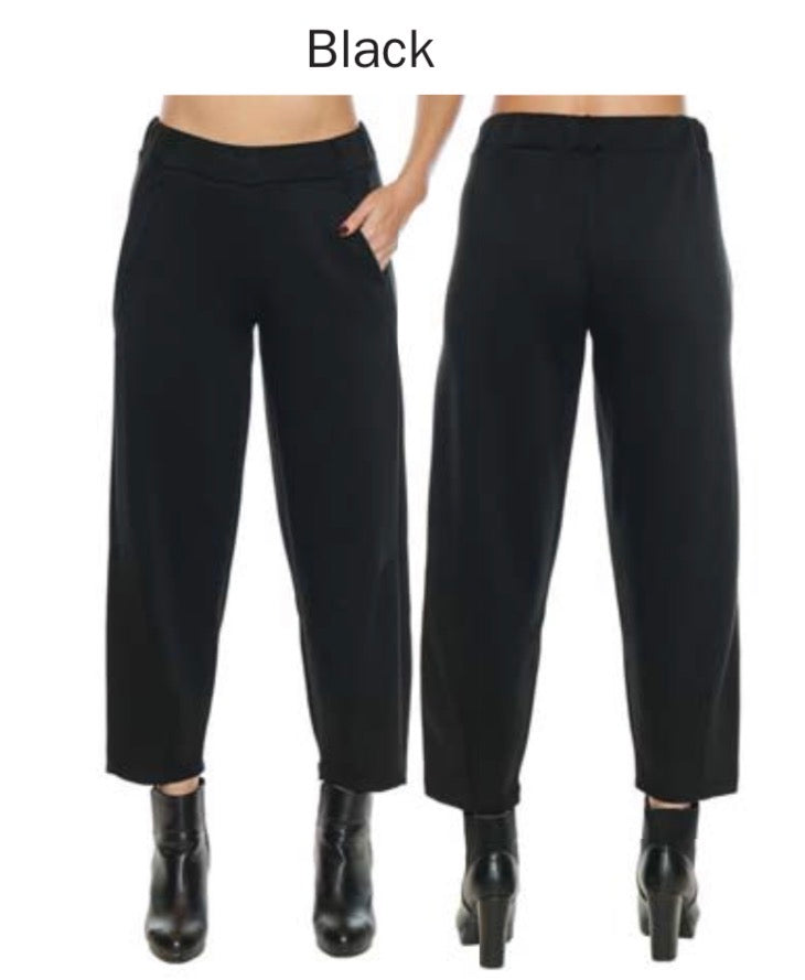 Tapered Leg Elastic Waist Scuba Pant