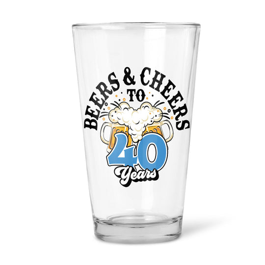 16oz Beers & Cheers Birthday Glass