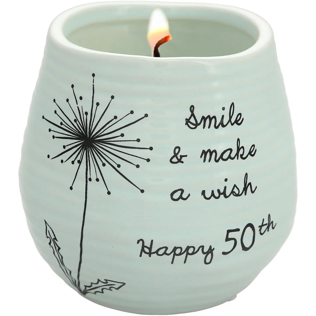 8oz Happy 50th Soy Candle (scent: serenity)