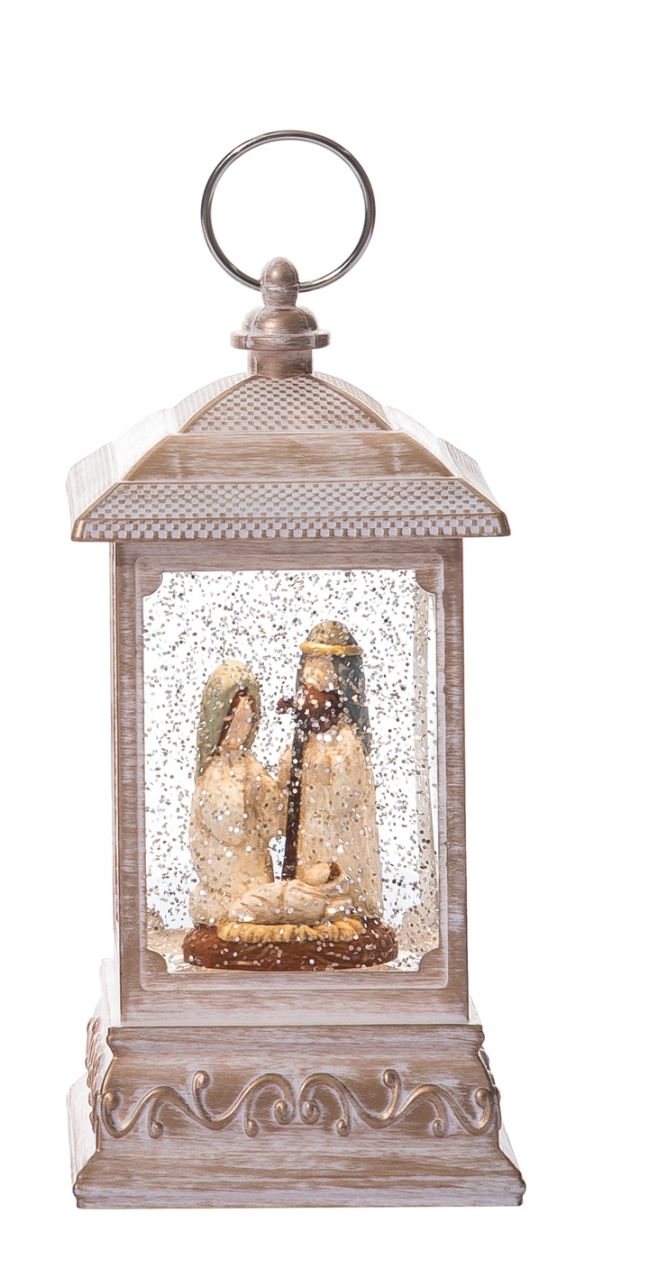Plastic Light Up Swirling Nativity Water Globe