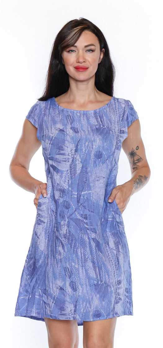 Cap Sleeve Short Pattern Dress