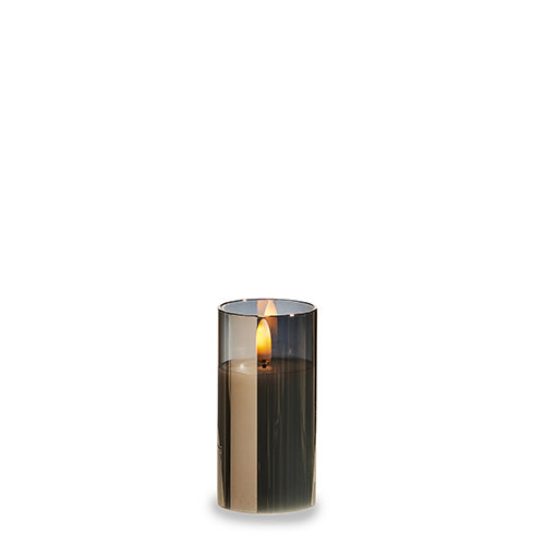 Smoke Glass Pillar Candle
