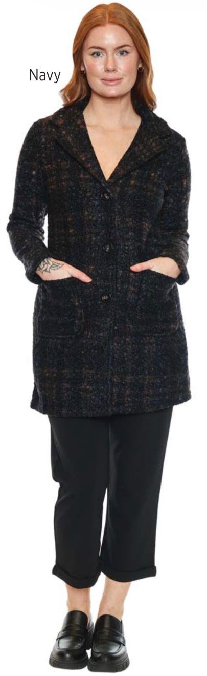 Plaid Boucle Button Jacket