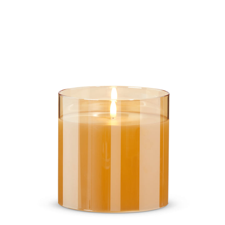 Gold Glass Pillar Candle