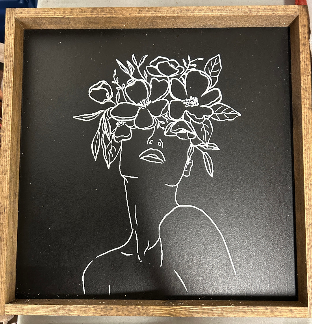 Flower Girl Wood Sign 13X13