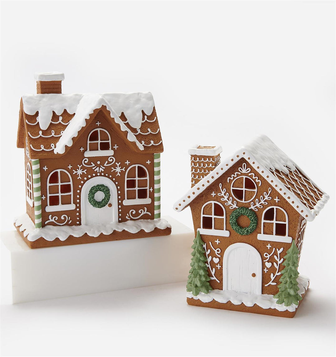 LED Brown & White Gingerbread House