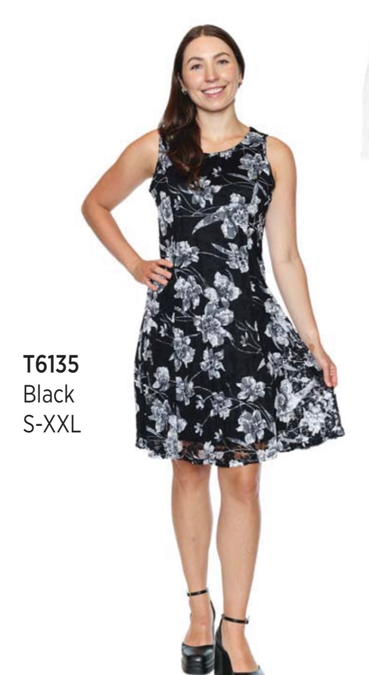 Sleeveless Black Floral Print