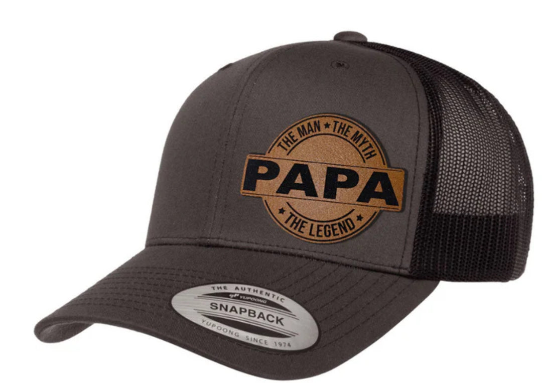 Papa Leather Patch SnapBack Hat