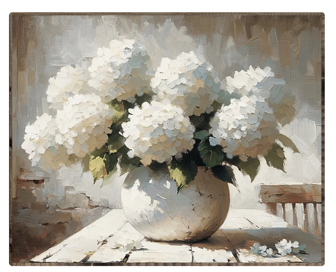 6042 Hydrangeas On Table sign