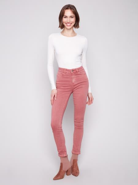 Cuffed Hem Twill Jeans