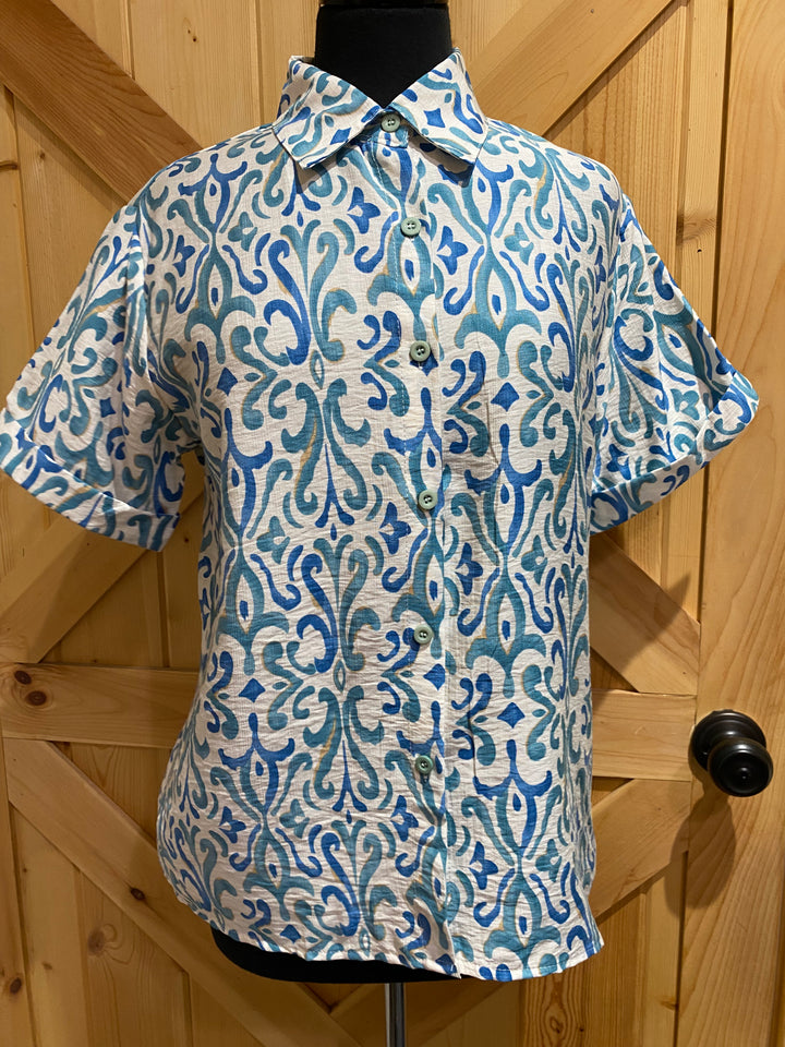 Printed Collared Blouse