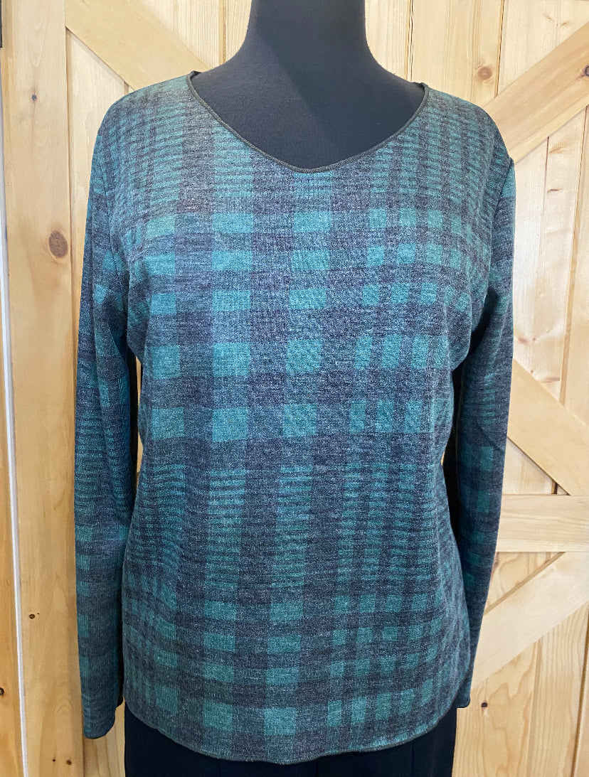 Reversible Olive Abstract Long Sleeve