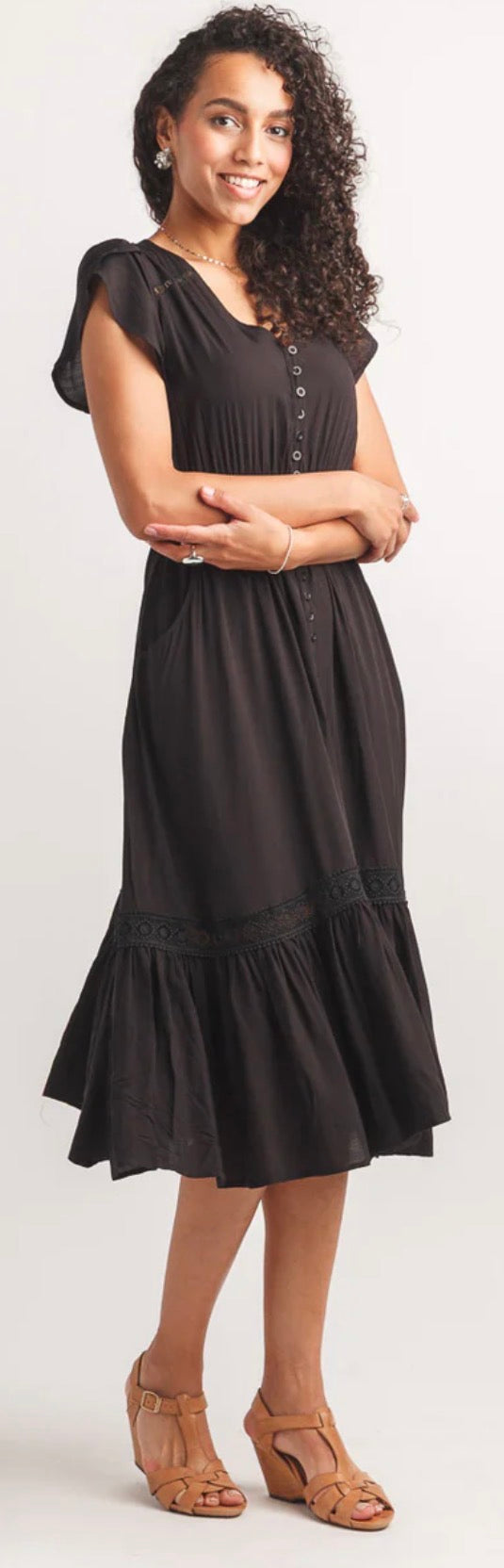 Short Sleeve Button Front Dress