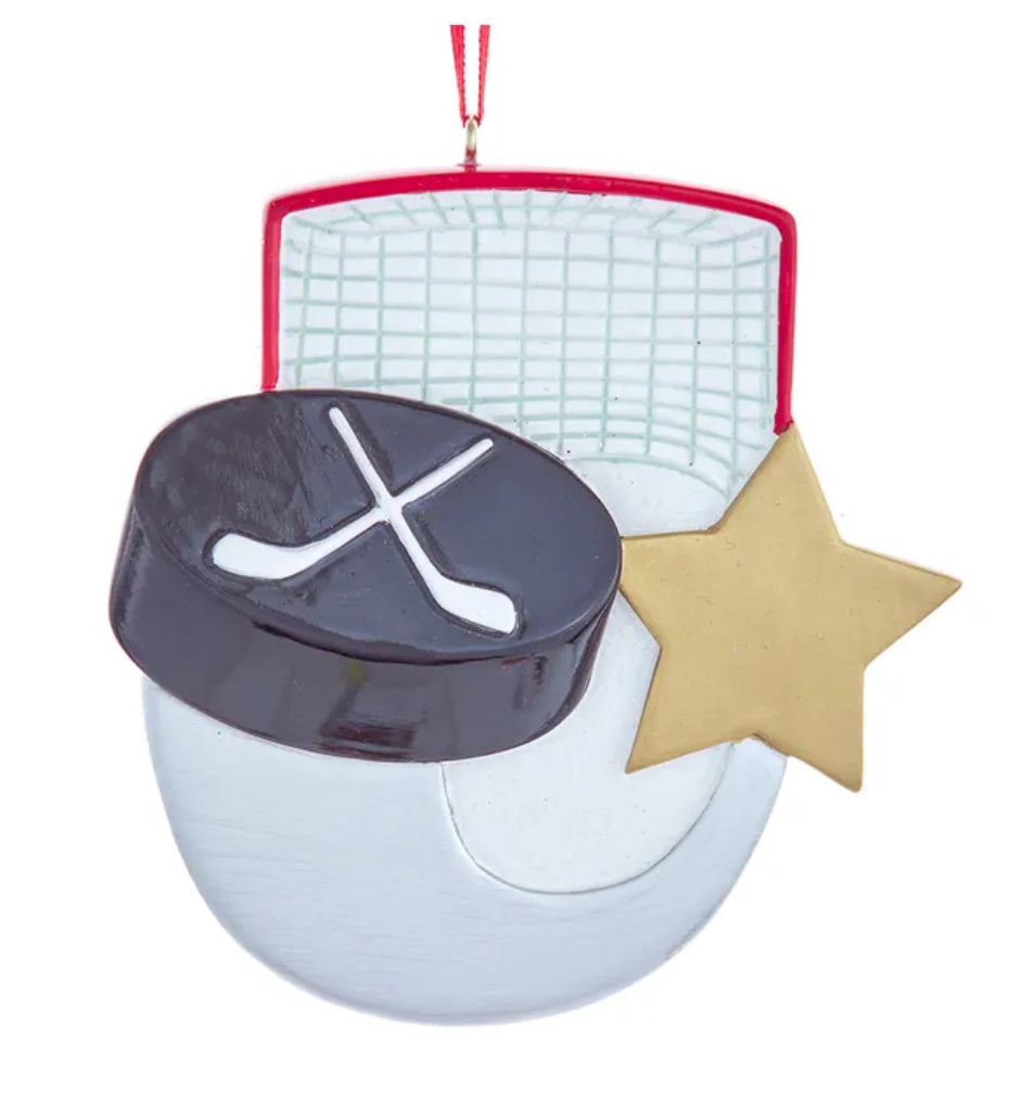 3.6” Hockey W/Star Ornament