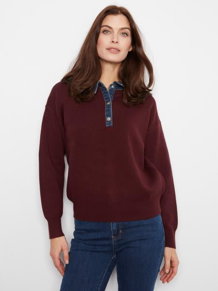 Long Sleeve Drop Shoulder Polo