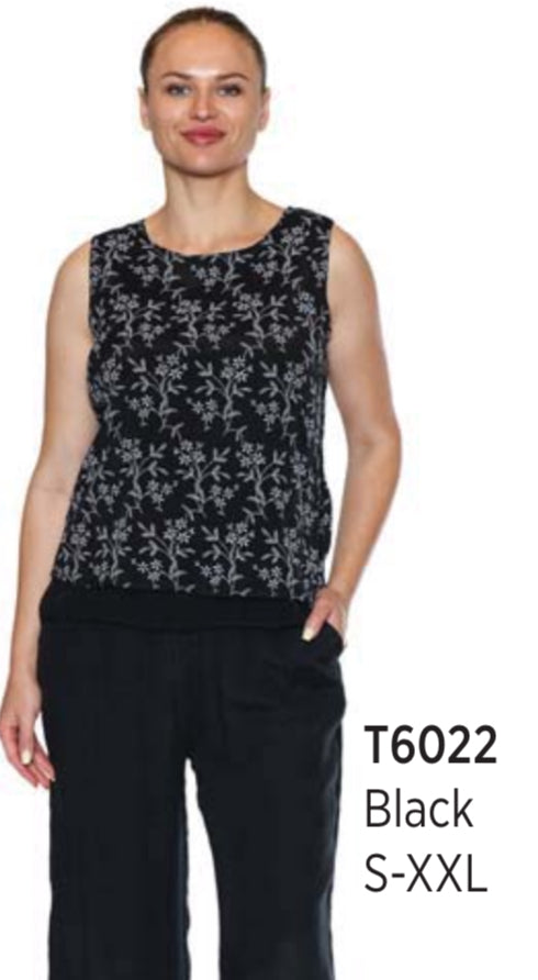 Sleeveless Floral Pattern Top