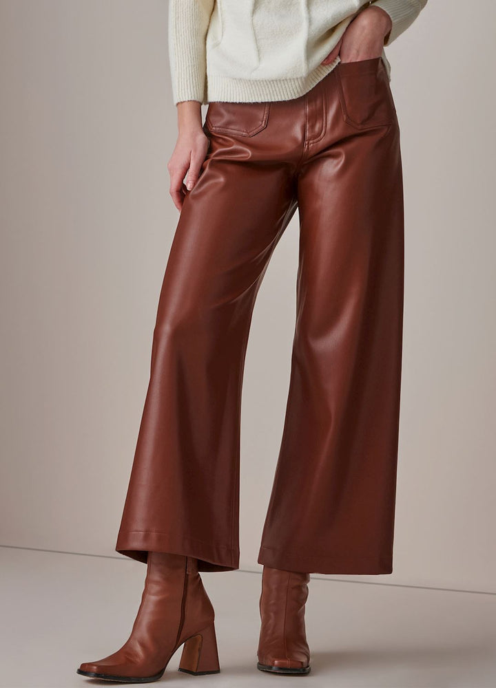 Wide Leg Leather Pant