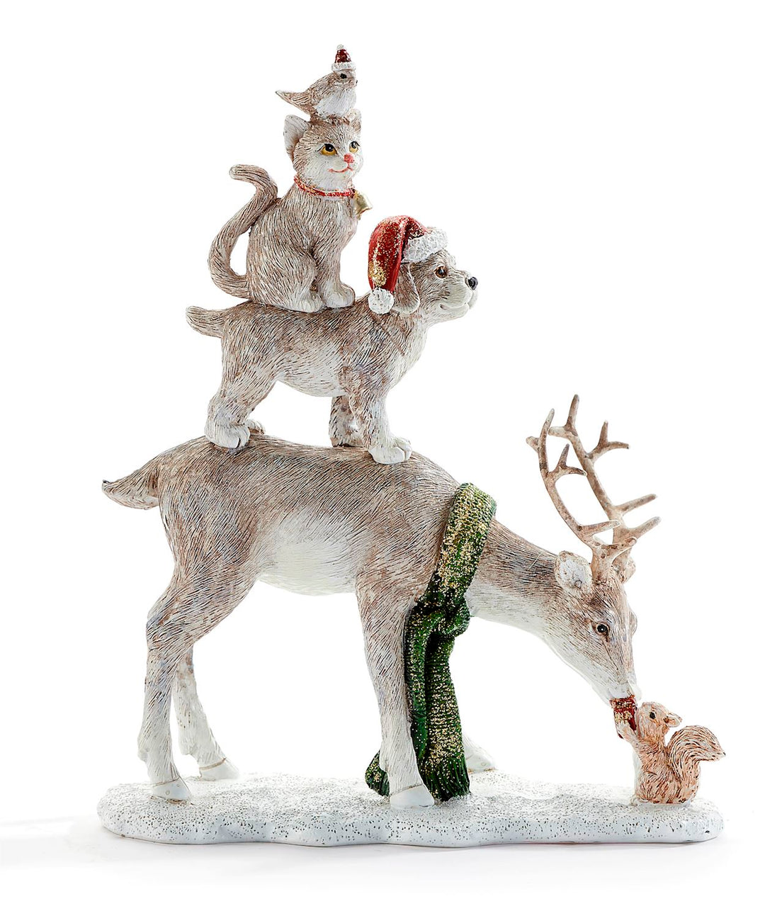 Reindeer W/Animals Figurine