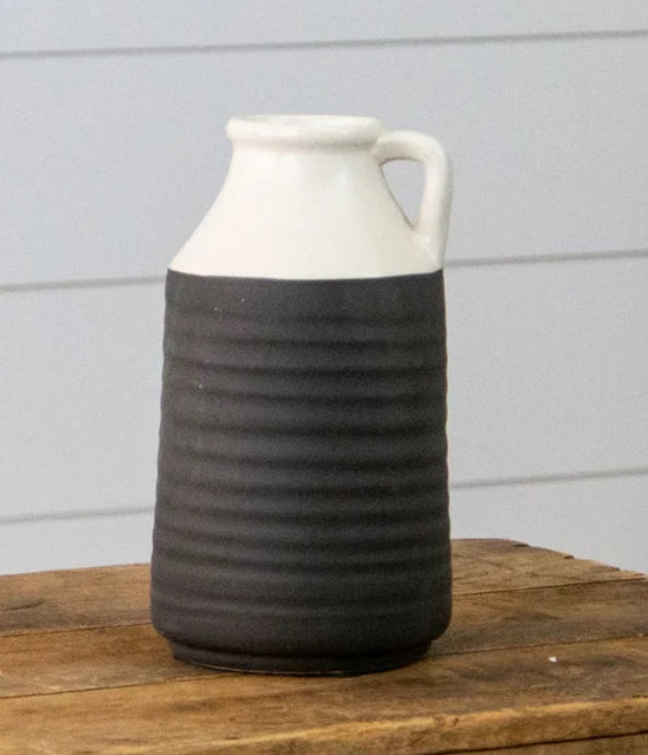 Black & White Stonware Vase