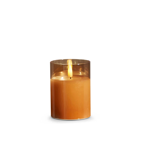 Gold Glass Pillar Candle