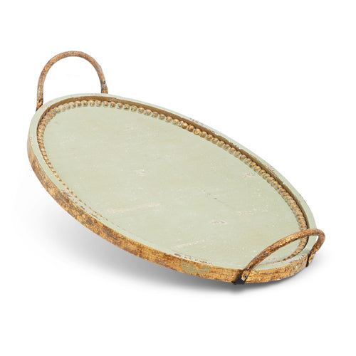 19” Antique Green Tray