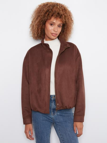 Front Zip Faux Leather Jacket