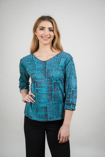 Reversible Abstract Blue Long Sleeve