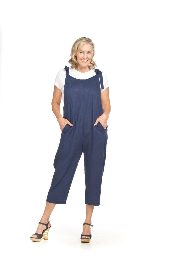 Cotton Blend Jumpsuit W/Adjustable Straps