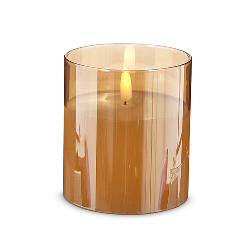 Gold Glass Pillar Candle