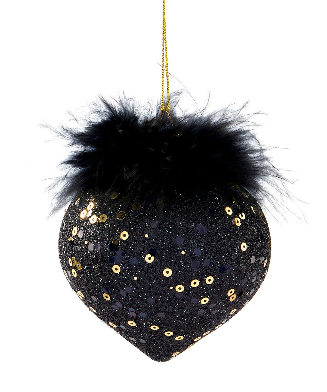 Black & Gold Beaded Christmas Ornament