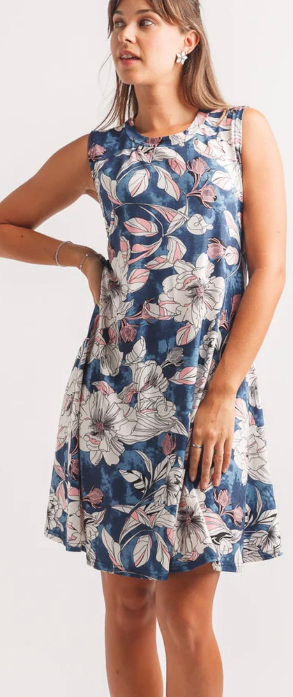 Floral Stretch Aline Swing Dress